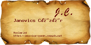 Janovics Cézár névjegykártya